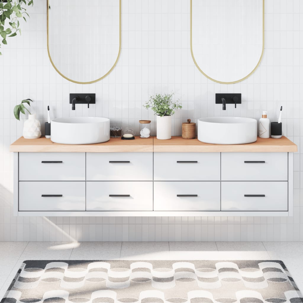 Berkfield Bathroom Countertop 200x30x6 cm Untreated Solid Wood