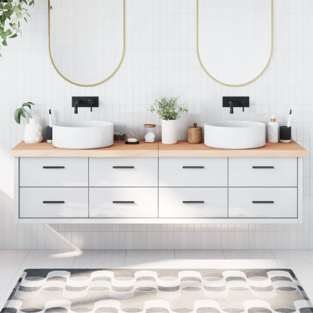 Berkfield Bathroom Countertop 200x40x6 cm Untreated Solid Wood