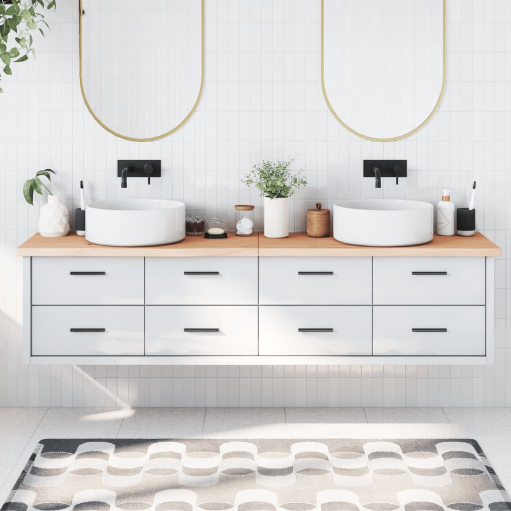 Berkfield Bathroom Countertop 200x50x4 cm Untreated Solid Wood