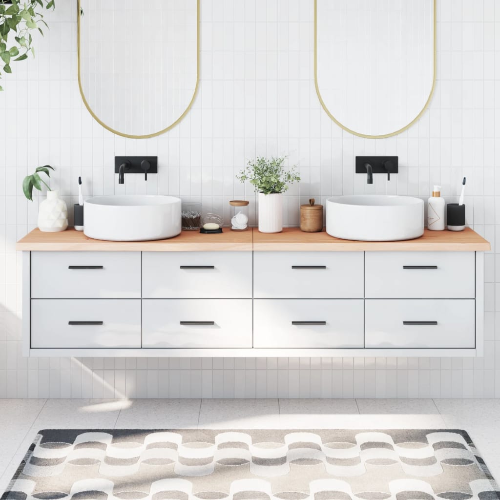 Berkfield Bathroom Countertop 200x60x4 cm Untreated Solid Wood
