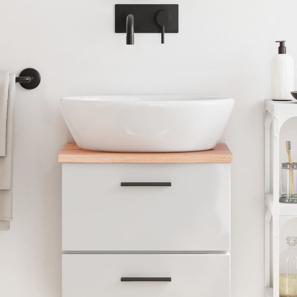Berkfield Bathroom Countertop Light Brown 40x30x2 cm Treated Solid Wood