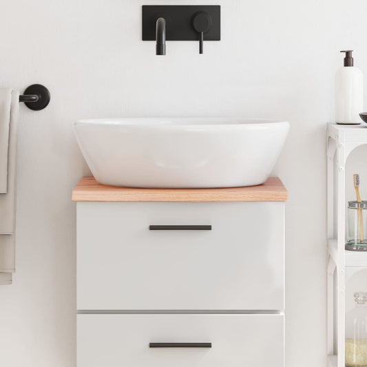 Berkfield Bathroom Countertop Light Brown 40x30x2 cm Treated Solid Wood