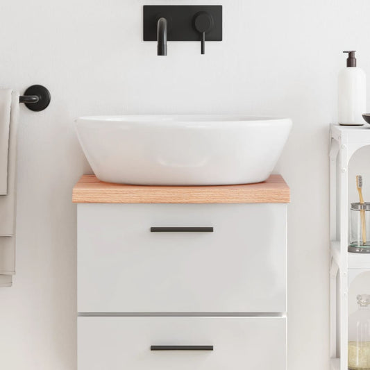 Berkfield Bathroom Countertop Light Brown 40x30x4 cm Treated Solid Wood