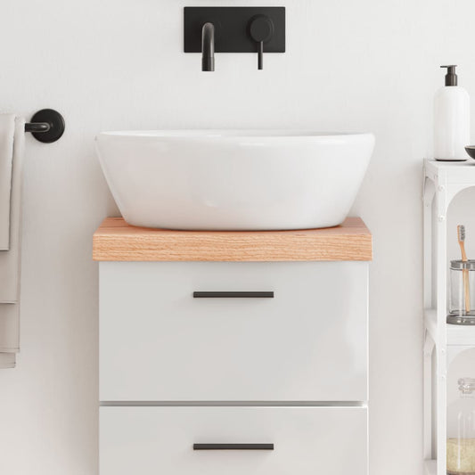 Berkfield Bathroom Countertop Light Brown 40x30x6 cm Treated Solid Wood