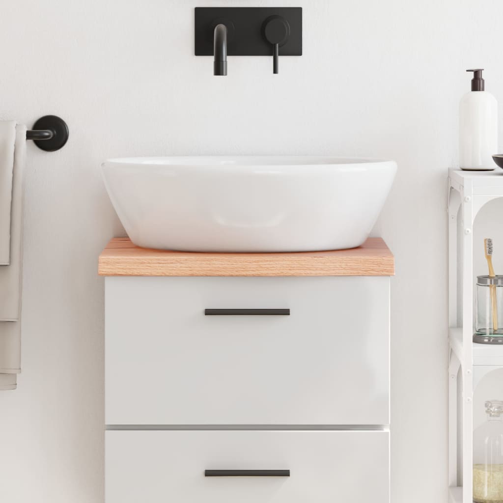 Berkfield Bathroom Countertop Light Brown 40x40x4 cm Treated Solid Wood
