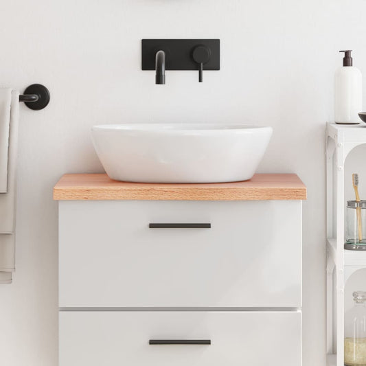 Berkfield Bathroom Countertop Light Brown 60x30x4 cm Treated Solid Wood