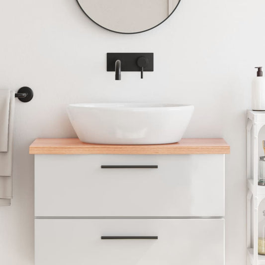 Berkfield Bathroom Countertop Light Brown 80x30x4 cm Treated Solid Wood