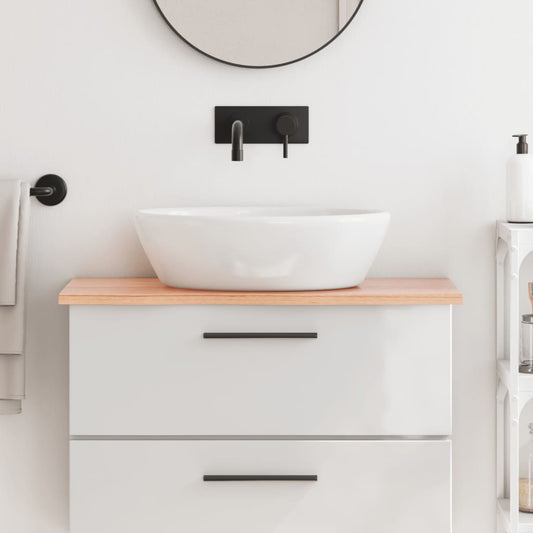 Berkfield Bathroom Countertop Light Brown 80x40x2 cm Treated Solid Wood