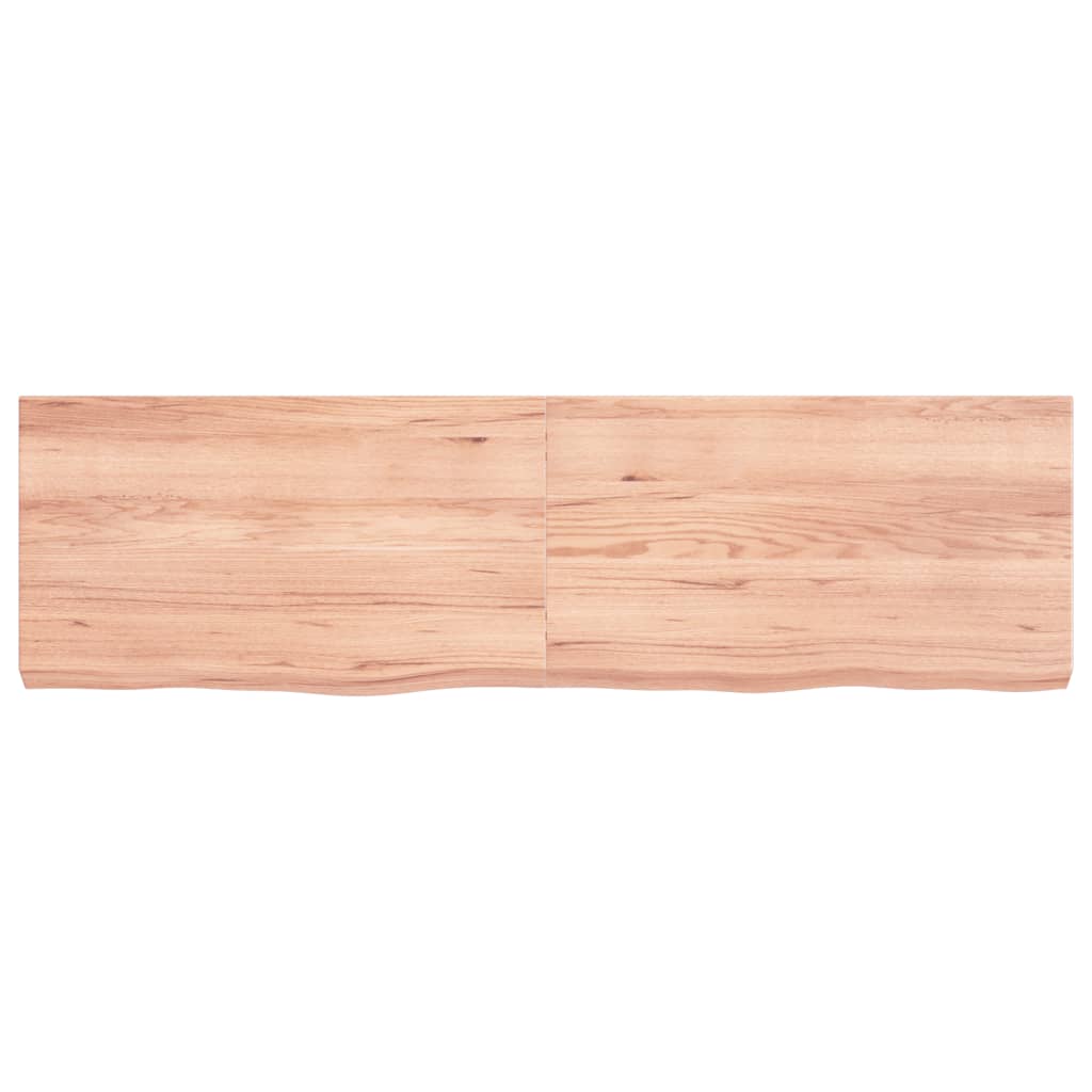 Berkfield Bathroom Countertop Light Brown 140x40x6 cm Treated Solid Wood
