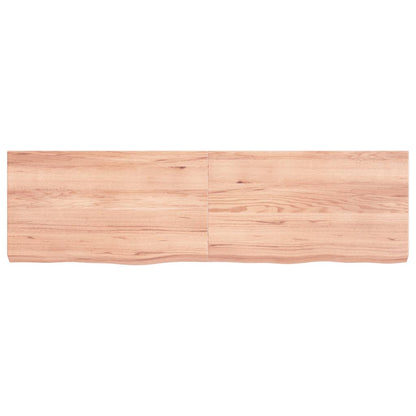 Berkfield Bathroom Countertop Light Brown 140x40x6 cm Treated Solid Wood