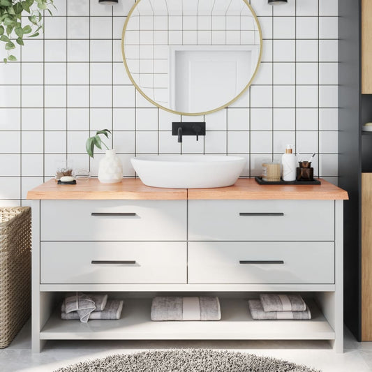 Berkfield Bathroom Countertop Light Brown 160x40x4 cm Treated Solid Wood