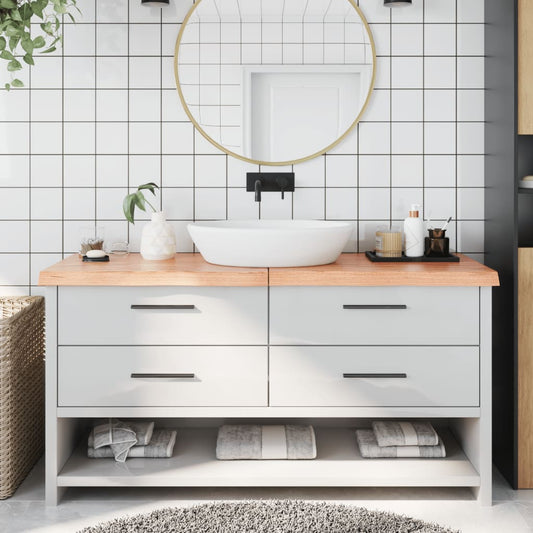 Berkfield Bathroom Countertop Light Brown 160x40x6 cm Treated Solid Wood