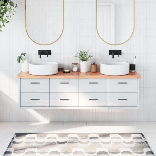 Berkfield Bathroom Countertop Light Brown 180x30x4 cm Treated Solid Wood