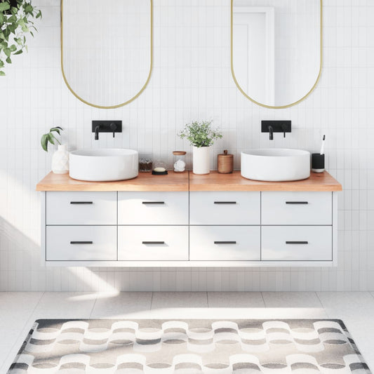 Berkfield Bathroom Countertop Light Brown 180x50x4 cm Treated Solid Wood