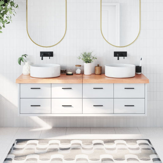 Berkfield Bathroom Countertop Light Brown 180x60x6 cm Treated Solid Wood