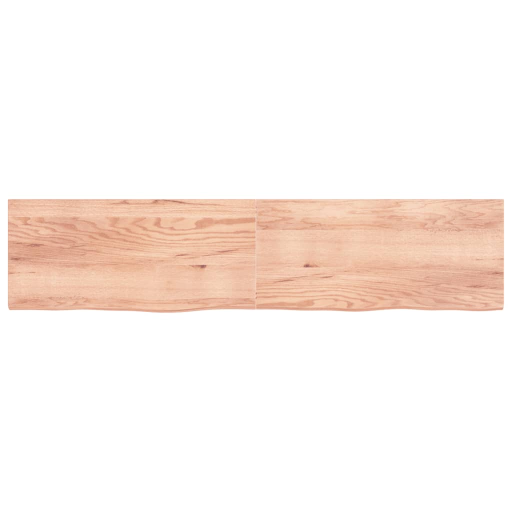 Berkfield Bathroom Countertop Light Brown 220x50x4 cm Treated Solid Wood