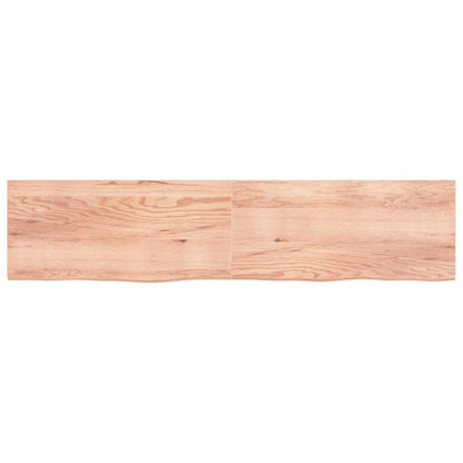 Berkfield Bathroom Countertop Light Brown 220x50x4 cm Treated Solid Wood