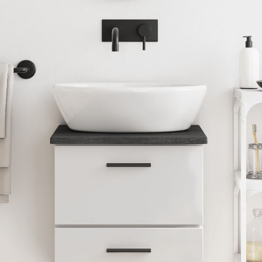 Berkfield Bathroom Countertop Dark Grey 40x30x2 cm Treated Solid Wood
