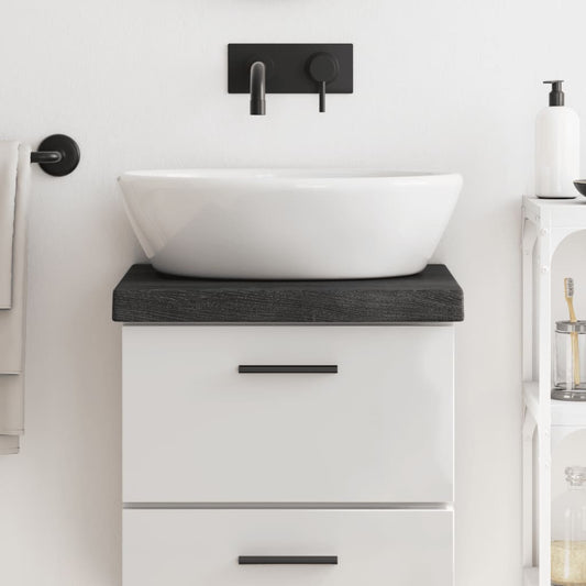 Berkfield Bathroom Countertop Dark Grey 40x30x6 cm Treated Solid Wood