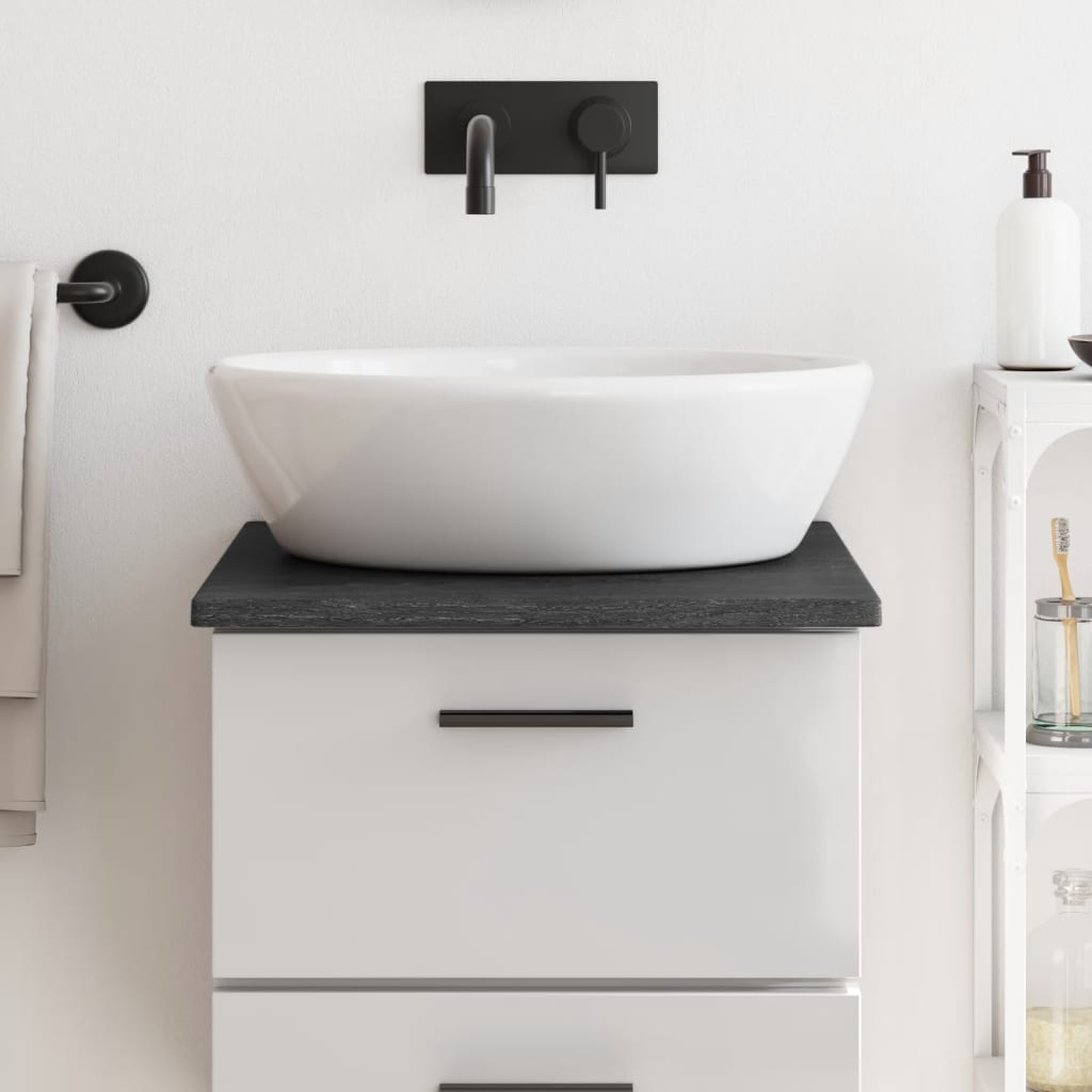 Berkfield Bathroom Countertop Dark Grey 40x50x2 cm Treated Solid Wood