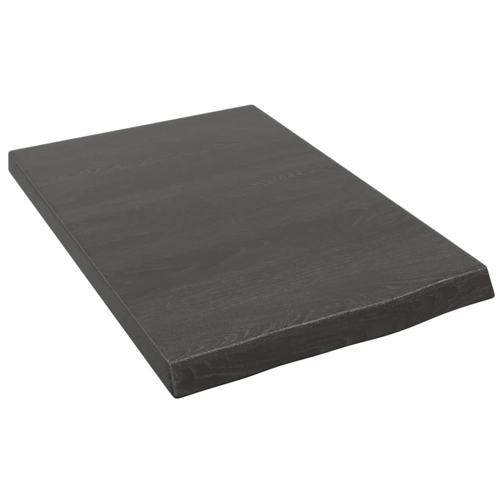 Berkfield Bathroom Countertop Dark Grey 40x60x4 cm Treated Solid Wood