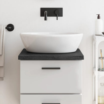 Berkfield Bathroom Countertop Dark Grey 40x60x4 cm Treated Solid Wood