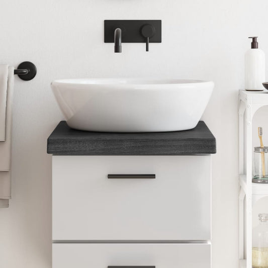 Berkfield Bathroom Countertop Dark Grey 40x60x6 cm Treated Solid Wood
