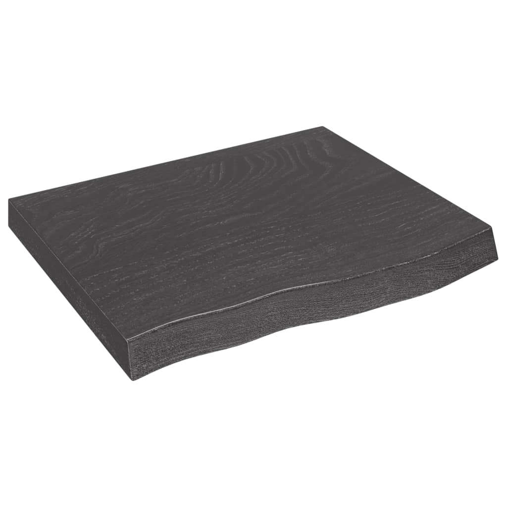 Berkfield Bathroom Countertop Dark Grey 60x50x6 cm Treated Solid Wood