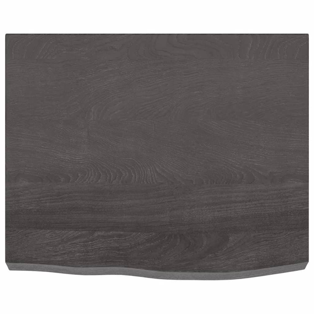 Berkfield Bathroom Countertop Dark Grey 60x50x6 cm Treated Solid Wood