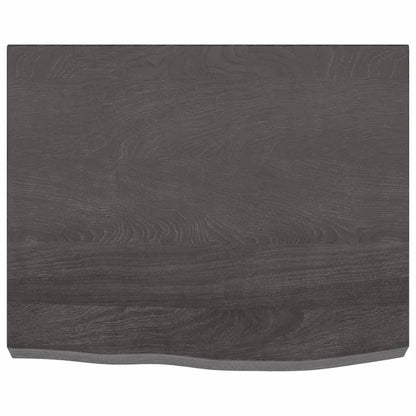 Berkfield Bathroom Countertop Dark Grey 60x50x6 cm Treated Solid Wood