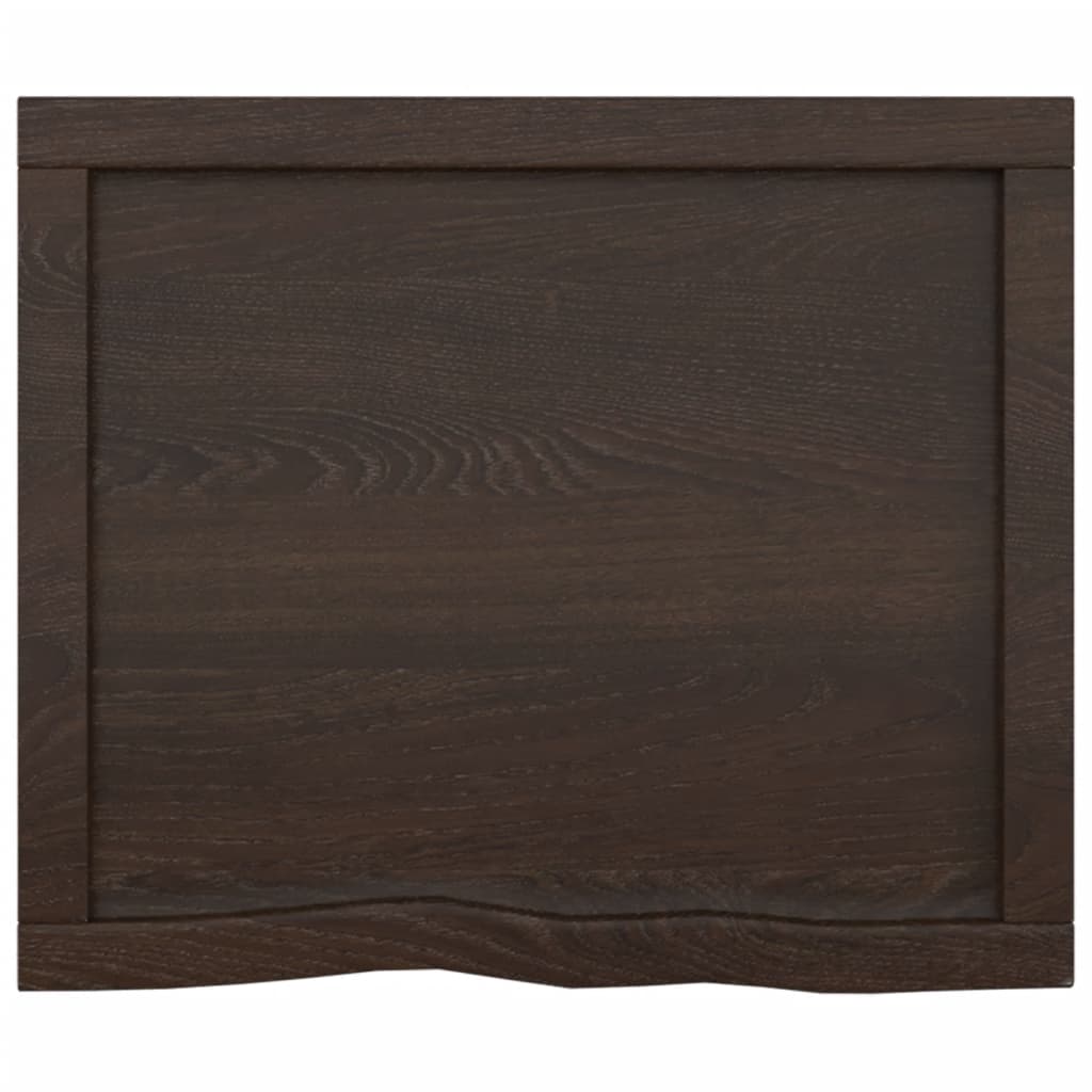 Berkfield Bathroom Countertop Dark Grey 60x50x6 cm Treated Solid Wood