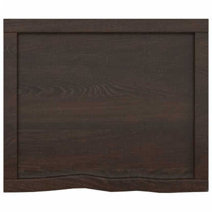 Berkfield Bathroom Countertop Dark Grey 60x50x6 cm Treated Solid Wood