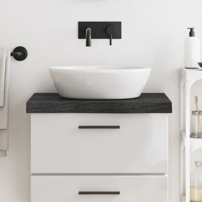 Berkfield Bathroom Countertop Dark Grey 60x50x6 cm Treated Solid Wood