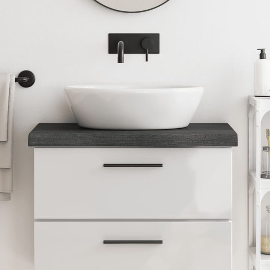 Berkfield Bathroom Countertop Dark Grey 80x30x6 cm Treated Solid Wood