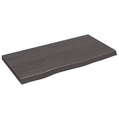 Berkfield Bathroom Countertop Dark Grey 80x40x4 cm Treated Solid Wood