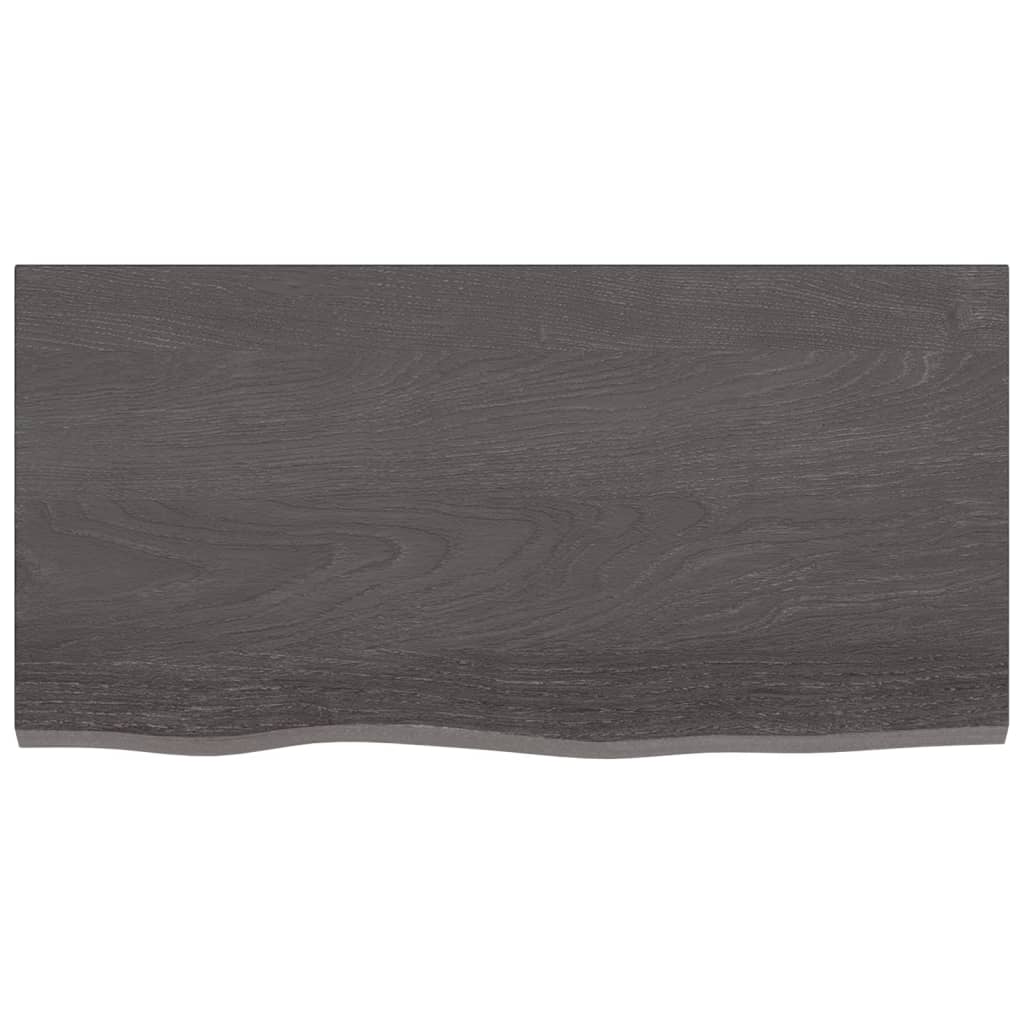 Berkfield Bathroom Countertop Dark Grey 80x40x4 cm Treated Solid Wood