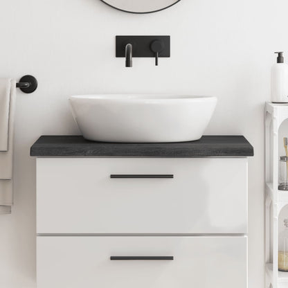 Berkfield Bathroom Countertop Dark Grey 80x40x4 cm Treated Solid Wood
