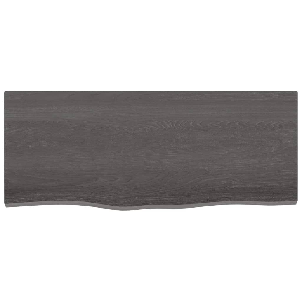 Berkfield Bathroom Countertop Dark Grey 100x40x2 cm Treated Solid Wood