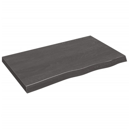 Berkfield Bathroom Countertop Dark Grey 100x60x6 cm Treated Solid Wood