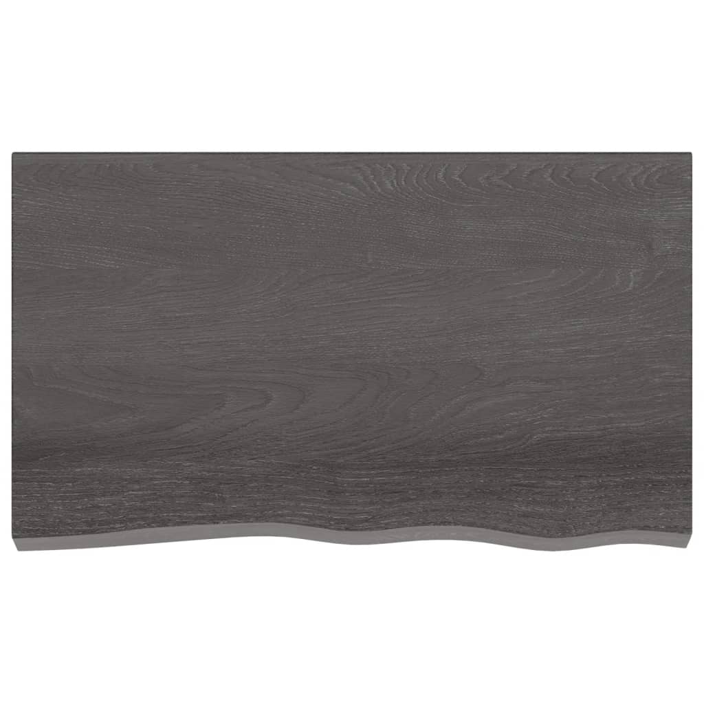 Berkfield Bathroom Countertop Dark Grey 100x60x6 cm Treated Solid Wood