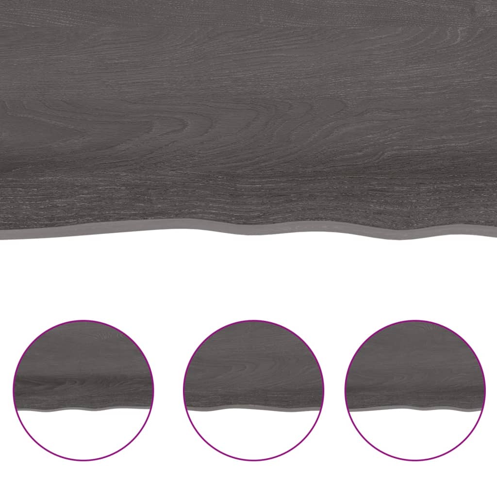 Berkfield Bathroom Countertop Dark Grey 100x60x6 cm Treated Solid Wood