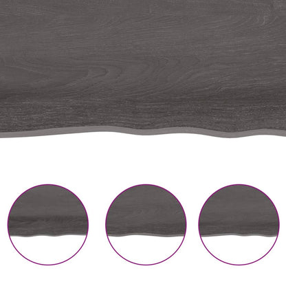 Berkfield Bathroom Countertop Dark Grey 100x60x6 cm Treated Solid Wood