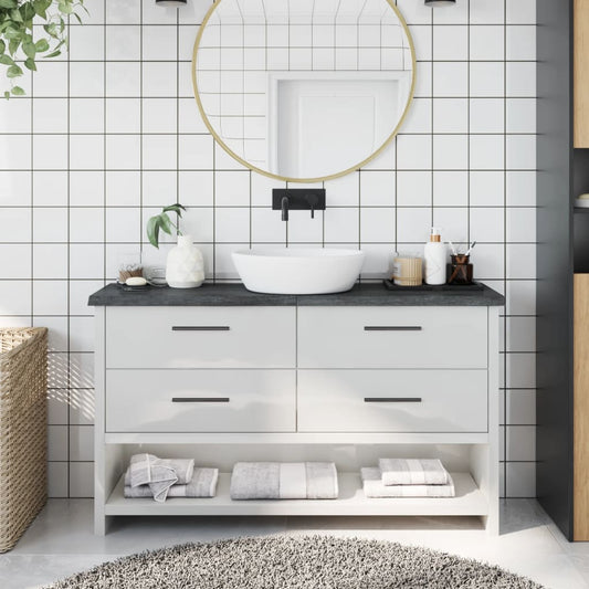 Berkfield Bathroom Countertop Dark Grey 120x30x4 cm Treated Solid Wood