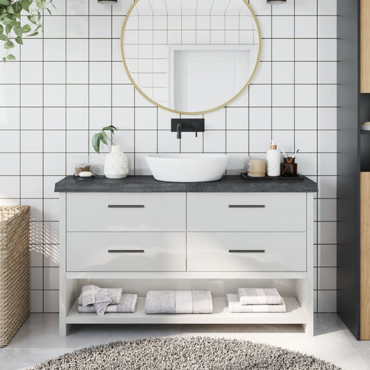 Berkfield Bathroom Countertop Dark Grey 120x30x6 cm Treated Solid Wood