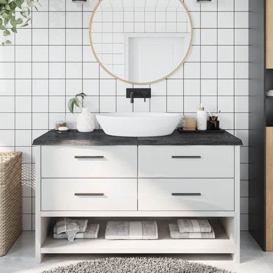 Berkfield Bathroom Countertop Dark Grey 140x60x4 cm Treated Solid Wood
