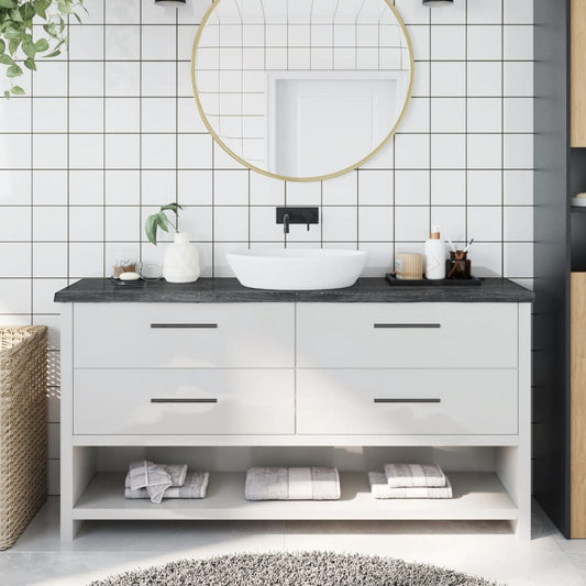Berkfield Bathroom Countertop Dark Grey 160x30x4 cm Treated Solid Wood