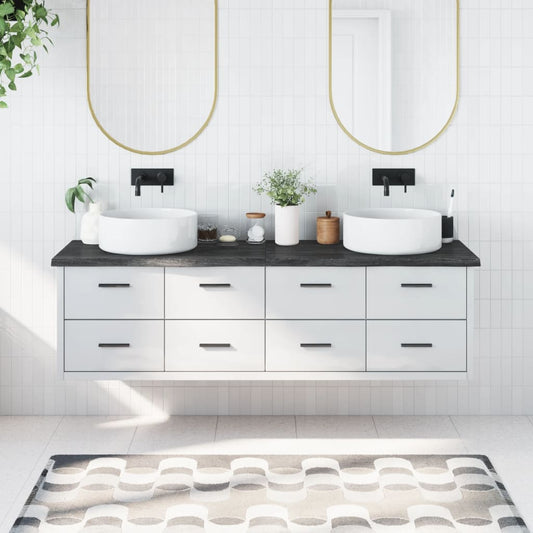 Berkfield Bathroom Countertop Dark Grey 180x60x4 cm Treated Solid Wood