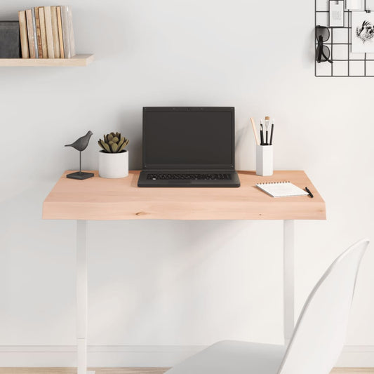 Berkfield Table Top 80x40x6 cm Untreated Solid Wood Oak
