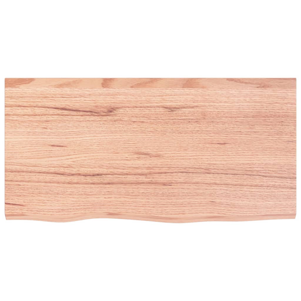 Berkfield Table Top Light Brown 80x40x4 cm Treated Solid Wood Oak