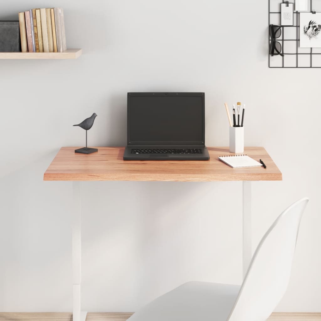 Berkfield Table Top Light Brown 80x50x2 cm Treated Solid Wood Oak